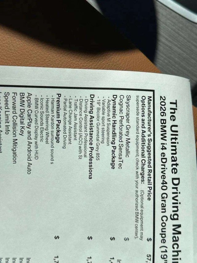 2026 BMW i4 eDrive40